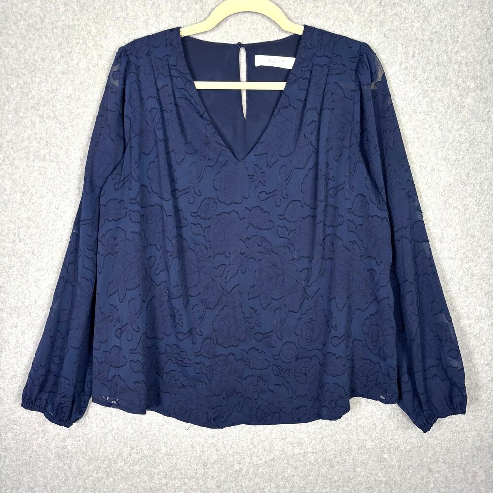 ASTR The Label Blouse Womens Medium Floral Lace Sheer Career Church Boho Cottage